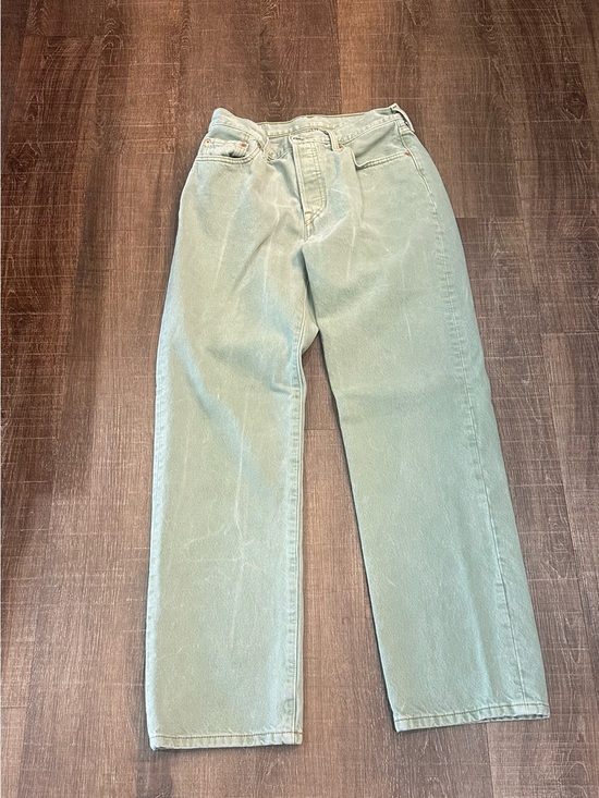 Levi's Denim - Levi's 501 Straight Leg Sage Green Button Fly Size 27